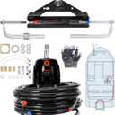 150HP Outboard Hydraulic Steering Kit, Hydraulic Steering System Consists of a Hydraulic Cylinder, a Steering Pump, Hydraulic Hoses and Installation Accessories,Suitable for Outboard Motors