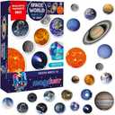 Solar System Fridge Magnets for Kids - Magdum - 22 Realistic Space Magnets for Toddlers - Real Refrigerator Magnets - Planets for Kids Magnetic Universe - Science Toys for Children - Astronomy Gifts
