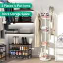 Rotary Coat Rack Stand with 8 Hooks, Bamboo Wood Coat Tree for Clothes/Bags/Hats, Large Coat Rack Freestanding for Entryway (White)