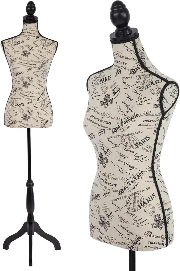 FDW Female Mannequin Body Dress Form Sewing Mannequin Torso Manikin with Tripod Base Stand Adjustable Mannequin for Sewing Clothes Display (CM, 59-67 Inches)