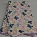 ZPECC Muslin Toddler Blanket Thicker, 47x47 Organic Cotton Kids Quilt Hypoallergenic for Baby Essentials Crib Stroller Daycare Cot, Butterfly