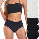 ANLIQI Womens Cotton Hipster Underwear Lace Panties Middle Rise Briefs Soft & Breathable Ladies Full Coverage Undies S-3XL (6 Packs_6bw)