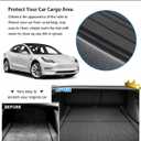 Powerty Floor Mats for 2024 2025 2026 Tesla Model 3 Highland 8 PCS Floor Cargo Liners Full Set All Weather TPE 3D 2 Row Liner Front Rear Storage Mat and Rear Seat Back Mats