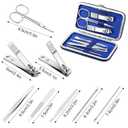 12 Pcs Stainless Steel Manicure Set, Professional Nail Clippers and Pedicure Kit with Travel Case, 8 In 1 Grooming Tools for Women and Men, Bulk Personal Care Gift, Colorful