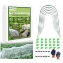 Garden Netting Kit,  Ultra Fine Mesh Netting Pest Barrier with  Fiberglass Garden Hoops, Bird Netting for Garden Protection for Fruit Vegetable Flowers Greenhouse Row Cover