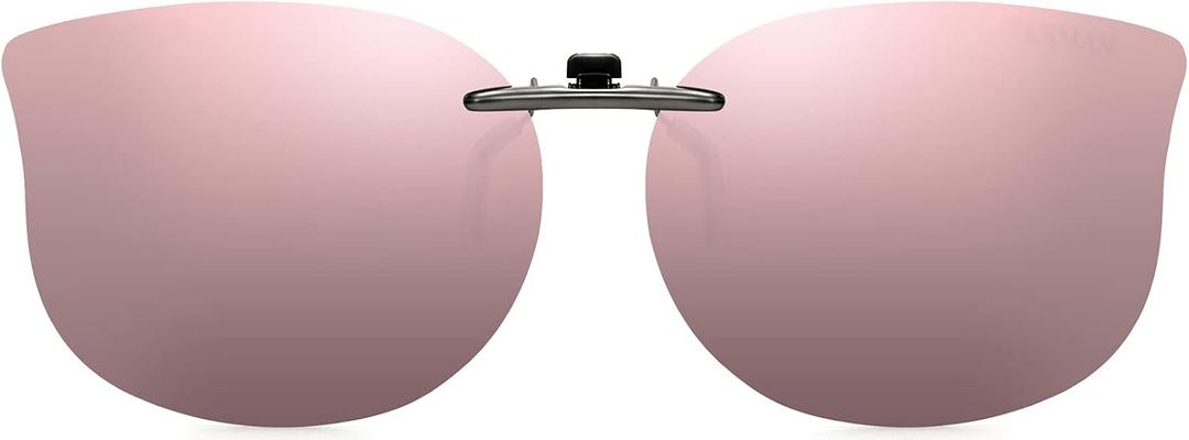 CAXMAN Cat Eye Clip On Sunglasses for Women Polarized Lens Compact Fit Non Flip Up
