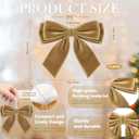 2 x 12Pcs Velvet Bows for Christmas Tree, Light Brown Bows Christmas Decorations with Twist Tie, Bulk Velvet Vintage Ornaments for Wreath Garland Gift Wrapping Wedding Champagne Parties Decor, 6*6in (Kahki)
