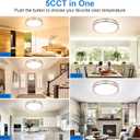 DLLT 2Pack Flush Mount LED Ceiling Light: 16 Inch 5CCT (3000K-6000K) & Dimmable Ceiling Light Fixtures for Bedroom Hallway - 36W Modern Brushed Nickel Super Bright Kitchen Lighting Fixtures Ceiling