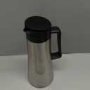 Bodum 37oz Bistro Double-Wall Vacuum Insulated Thermo Jug, Black Plastic Handle and Lid, Brushed Stainless Steel