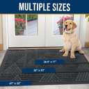 Kitinjoy Front Door Mat Outside Entrance, Sturdy Natural Dirt Trapper, Heavy Duty Rubber Doormat, Low Profile Non-Slip Backing, Easy Clean Floor Mat for Indoor Outdoor Entry, 35X23 Inch, Grey