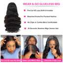 28 Inch Body Wave Full 13x4 Lace Frontal Virgin Human Hair Wigs Black 13x4 HD Lace Front Wigs Human Hair for Women 200% Density 12A Brazilian Human Hair Pre Plucked With Baby Hair