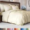 Duvet Cover King Size Set - Extra Soft King Duvet Cover 104" x 90" with 2 Pillow Shams - Hotel Luxury, Easy Care & Fade Free w/ Zipper Closures & Ties - All Season, Comfy and Breathable (Off White)