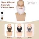 Honcloud Realistic Fake Beard with Adjustable Band, Well - Suited for complementing Halloween Party Outfits (White)