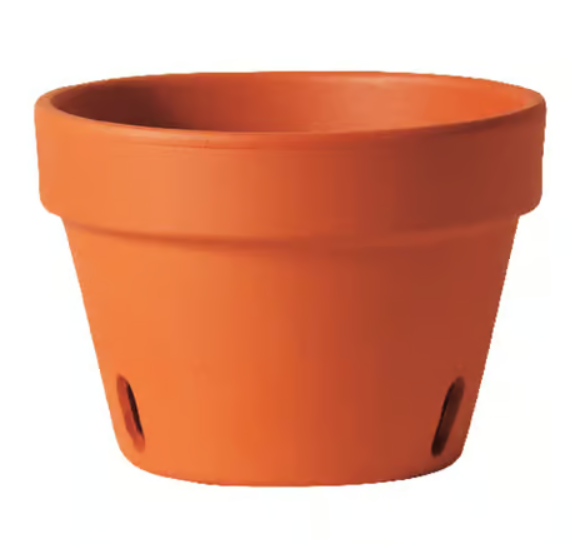 Deroma 5.8 in. H X 8.3 in. W X 8.3 in. D X 8.3 in. D Clay Orchid Pot Terracotta