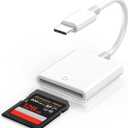 iPhone SD Card Reader USB C, Digital Camera Adapter iPhone 17, Trail Camera SD Card Reader USB C Memory Card Reader for iPhone 17/16/15/iPad/MacBook/iMac/Galaxy/Android