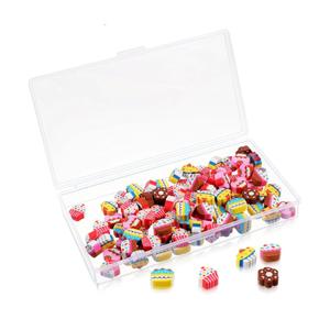 Zonon 300 Pieces Mini Pencil Erasers Pack Mini Erasers Assortment Novelty Sea with Storage Box for Party Favor, Gift Filling, Home Work Reward(Cake Style)