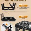 Elevated Dog Bowls for Medium Size Dogs, Non-Slip Dog Feeder with 1*Stainless Steel Dishes & 1*Slow Feeder Bowl, 5 Heights Adjustable Raised Bowls to 3.15-8.66-9.84-11.02-12.2 (Black)