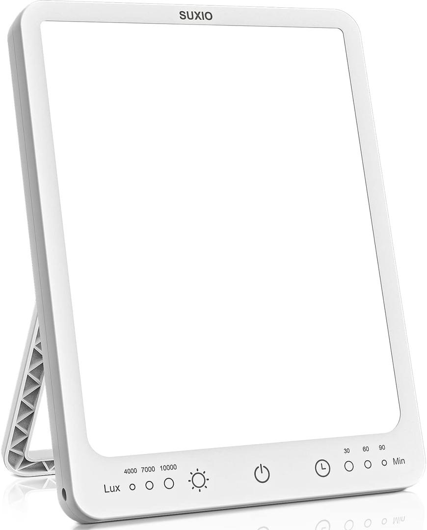 SUXIO Light Therapy Lamp - 10000 Lux Therapy Lights, 3 Timing & Mode Happy Lamp, Touch Control Daylight Lamp with Memory Function, Portable Light Therapy Box for Home/ Office Use As Lift Mood