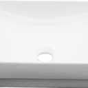 Lordear Vessel Sink Bathroom Semi Recessed Sink 19 x 12 Inch Rectangular White Ceramic Vessel Sink Modern Vanity Sink Bath Wash Sinks Bowl Above Counter Basin