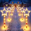 12 Pack Christmas Decorations Outdoor, Twinkling Big Star Solar Christmas Lights with 180 Bright LED and 10 Lighting Modes, Warm White Waterproof Xmas Decor for Pathway Yard