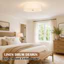 Bagood 20" Modern Fabric Ceiling Light Gold Classic Drum Light Fixture 5-Light Nursery Light Fixture Semi Flush Mount Ceiling Light for Living Room Bedroom Entryway Hallway Kitchen Closet, 19.7 Inch