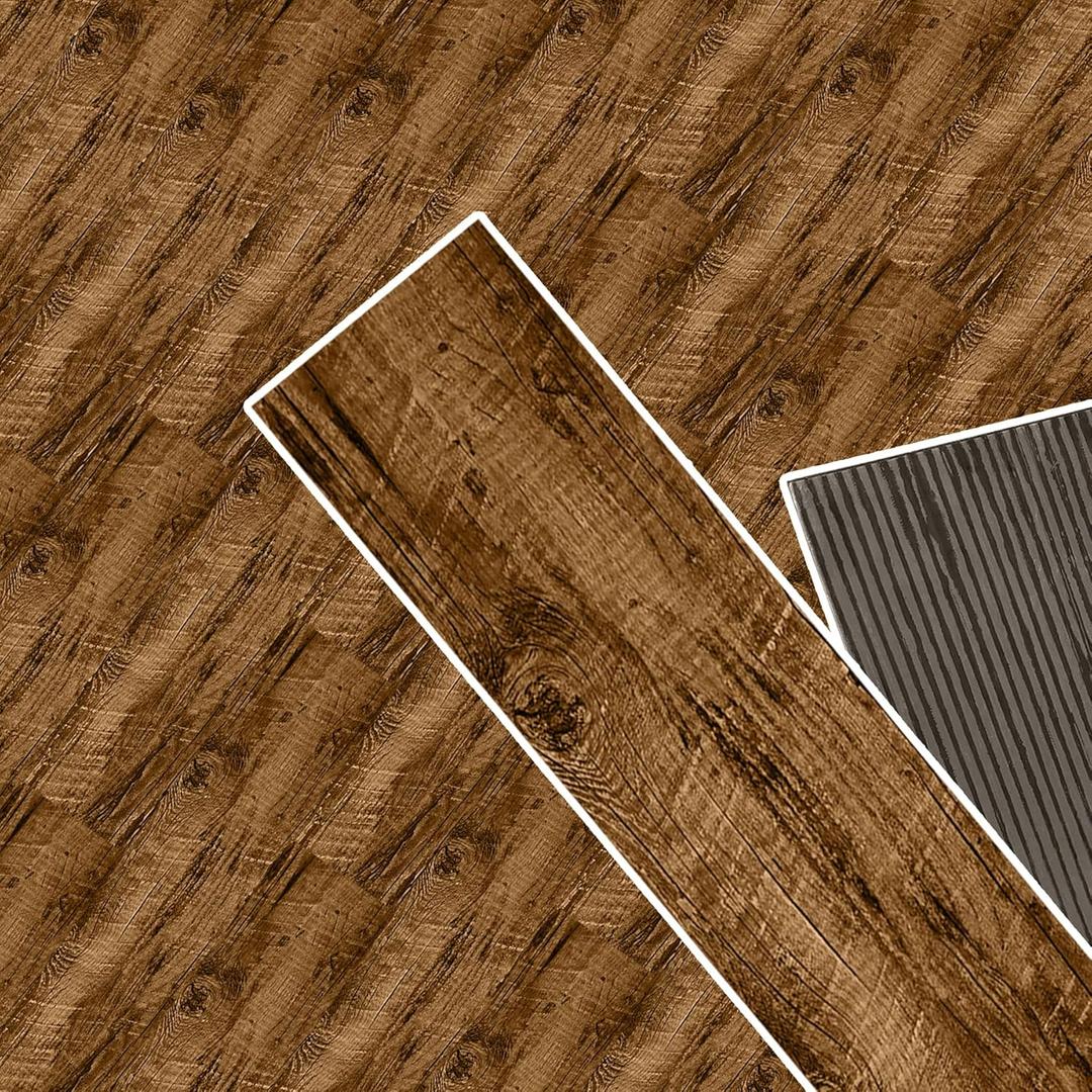 Peel and Stick Floor Tile36-Pack 54 Sq.Ft, Natural Wood Look Vinyl Plank FlooringSelf Adhesive Durable and Waterprooffor Transfer Bedroom, Kitchen, RV, Bathroom and Living Room (36, 513, 36 PCS)