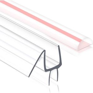 Frameless Shower Door Seal Strip 2 Pack x 39 Inch MD Glass Shower Door Bottom Seal Strip for 3/8" Glass Shower Door Sweep, Ultra-Clear Polycarbonate, Stop Showers Leaks Create A Water Barrier
