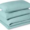 Amazon Basics Brushed Microfiber Comforter Set, Extra Soft with Natural Texture, 3-Piece, King, Blue