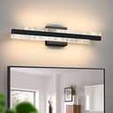 HAHZT Modern Bathroom Vanity Light: Matte Black 24 inch 28W Dimmable LED Bath Bar Light Fixtures Over Mirror - Wall Sconce Picture Lights for Paintings Cabinets Bedroom 3000k