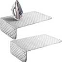 Oudain 2 Pieces Magnetic Ironing Mat Heat Resistant Ironing Blanket Portable Travel Folding Ironing Pad Iron Board Alternative Cover for Washer Dryer Table Top Laundry Clothes, 33 x 19, Grey