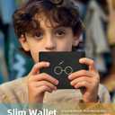 Credit Card Holder Wallet Rfid Blocking Kids Boys Bifold Teen Cool Cute for Cash with ID Window Cardholder Teenage Teenager, Eyeglass (Black)