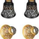 Ceiling Fan Light Covers, 4 Pack Pendant Light Shade Replacement with 1-5/8" Fitter, ALUCSET 4.5" Height and 4-3/4" Diameter, Metal Bell Shaped Cover for Chandelier Pendant Light Wall Sconces Series