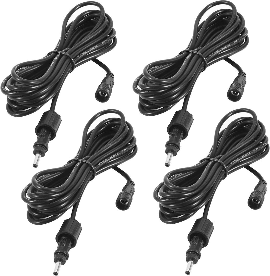 Waterproof Solar Extension Cable, 10 ft + 10 ft +10 ft +10 ft, 22AWG, Extender Wires Cords for Solar Water Fountain Pump, Solar Air Pump, Solar Aerator Oxygenator, Solar Spotlights (4 Pack)