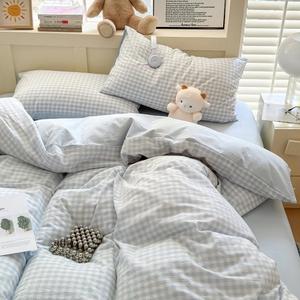 Nayoroom Blue Gingham Duvet Cover Queen Size Reversible Plaid Checkered Duvet Cover 3 Pieces Soft Breathable Washed Microfiber Girls Dorm Bedding Set for All Season