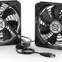 ELUTENG Dual 120mm USB Fan with 3 Speeds 5V Ventilator Fan Portable Cooling Fan Rechargeable Compatible for Laptop Receiver DVR Playstation Xbox Desk Computer Cabinet Cooling