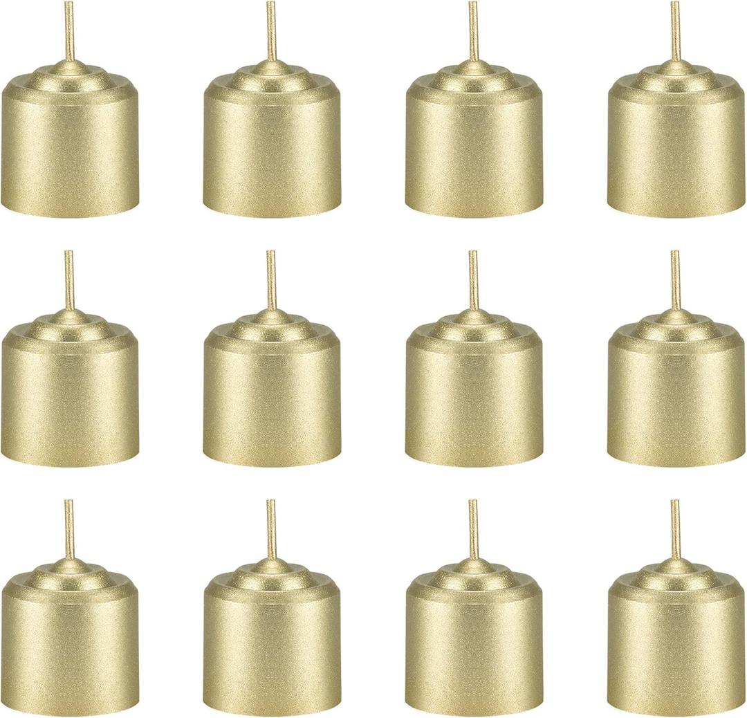 Mega Candles 12 pcs Unscented Gold Votive Candles, Hand Poured Wax Candle 10 Hours 1.38 Inch x 1.5 Inch, Home Dcor, Wedding Receptions, Centerpieces, Occasions, Events, Meditations, Holders