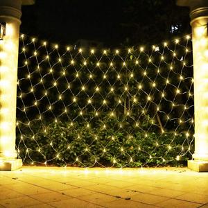 Net Light Outdoor Mesh Christmas Decorations, 100LED String Light Plug in Connectable Tree Warp Hanging 5ft x 5ft for Halloween, Shrubs, Lawn, Backyard, Walkway, Bushes, Garden Decor-Warm White