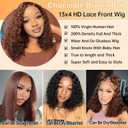 16 Inch Chocolate Brown Bob Wig Human Hair 13x4 Deep Curly Wig 200% Density HD Lace Front Wigs Human Hair For Women Pre Plucked Wet and Wavy Short Bob Wigs 4# 100% Virgin Curly Human Hair Wig