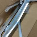 55-2 Attic Ladder Hinge Arms Replacement Kit, Compatible with Werner Mk5, WU2210, W2208, W2210, Silver, Thick White Zinc, Galvanized, Industrial, Modern, 1 Pair