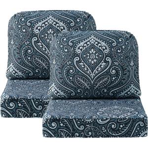 Outdoor Cushions for Patio Furniture Set of 2, 24"x24" Water Repellent Chair Cushions Removable Seat Bottom & Back Cushion Covers for Chair, Sofa, Couch, Damask Vine