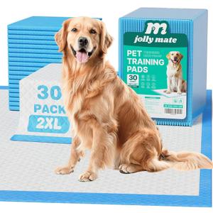 JollyMate 30"x36" Dog Pee Pads Extra Large, 30 Pack XX-Large Super Absorbent Pet Pee Pads with Adhesive Tabs, 6 Layers Thick Leak-Proof Potty Pads for Dogs and Puppies