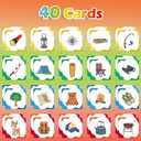 Aizweb Match Game,Memory Game, Summer Camp 40 Pcs Toddler Card Games for Kids Ages 3 4 5 6,Flash Cards for Preschool Kindergarten Learning Activities,Educational Toys Homechool Supplies