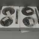 MyGift 4 Pcs Tabletop Hat Rack Stand, Freestanding Cowboy Hat Holder Organizer, Baseball Cap Storage, Wig Helmet Display, Vintage Weathered Gray Wood and Industrial Matte Black Metal Pipe (Medium, 4 Pack)