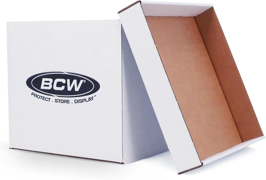 BCW Vinyl Record Storage Boxes – 3 Pack | Holds 65 LPs Each | Stackable Vinyl Record Storage Box with Reinforced Bottom & Handles | Archival Record Organizer for 12-Inch Albums, DJs & Collectors