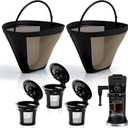 Reusable Coffee Pods compatible with Ninja CFP301Coffee Maker-Only Fits 3-Hole Needle Machines,3 Pack Reusable K Cups Pods and 2 Pack Reusable Filter Not for Ninja CFP101 PB051