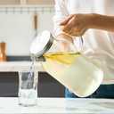 Karafu 95 Ounces/2.8 Liter Glass Pitcher with Lid, Wide Mouth Heat Resistant Water Jug for Hot/Cold Water, Ice tea and Juice Beverage