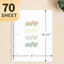 SUNEE Spiral Notebooks College Ruled, 1-Subject, 4 Pack, 8 x 10-1/2 inch, 70 Sheets, 3-Hole Punched Paper, Green, Grey, Beige, Red for Work, Home & School, Writing Journal