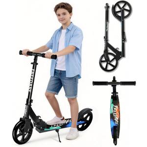 FREEDARE Kick Scooter for Kids & Adults Ages 8+, Foldable Teen Scooter with 2 Big 8-inch Wheels and 4-Level Adjustable Handlebar, Max Load 220 LBS