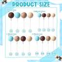 Hotop 168 Pcs Ball Cake Toppers Mini Balloons Foam Balls Cake Topper DIY for Bear Birthday Party Baby Shower Wedding Anniversary Decoration(Blue,Brown,Beige)