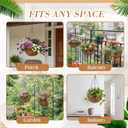 Dandat 12 Pack Hanging Planter Basket Outdoor Large Hanging Flower Pots Indoor 10 inch with Coco Coir Liner Round Wire Plant Holder Chain Basket Garden for Home Decor Balcony Office